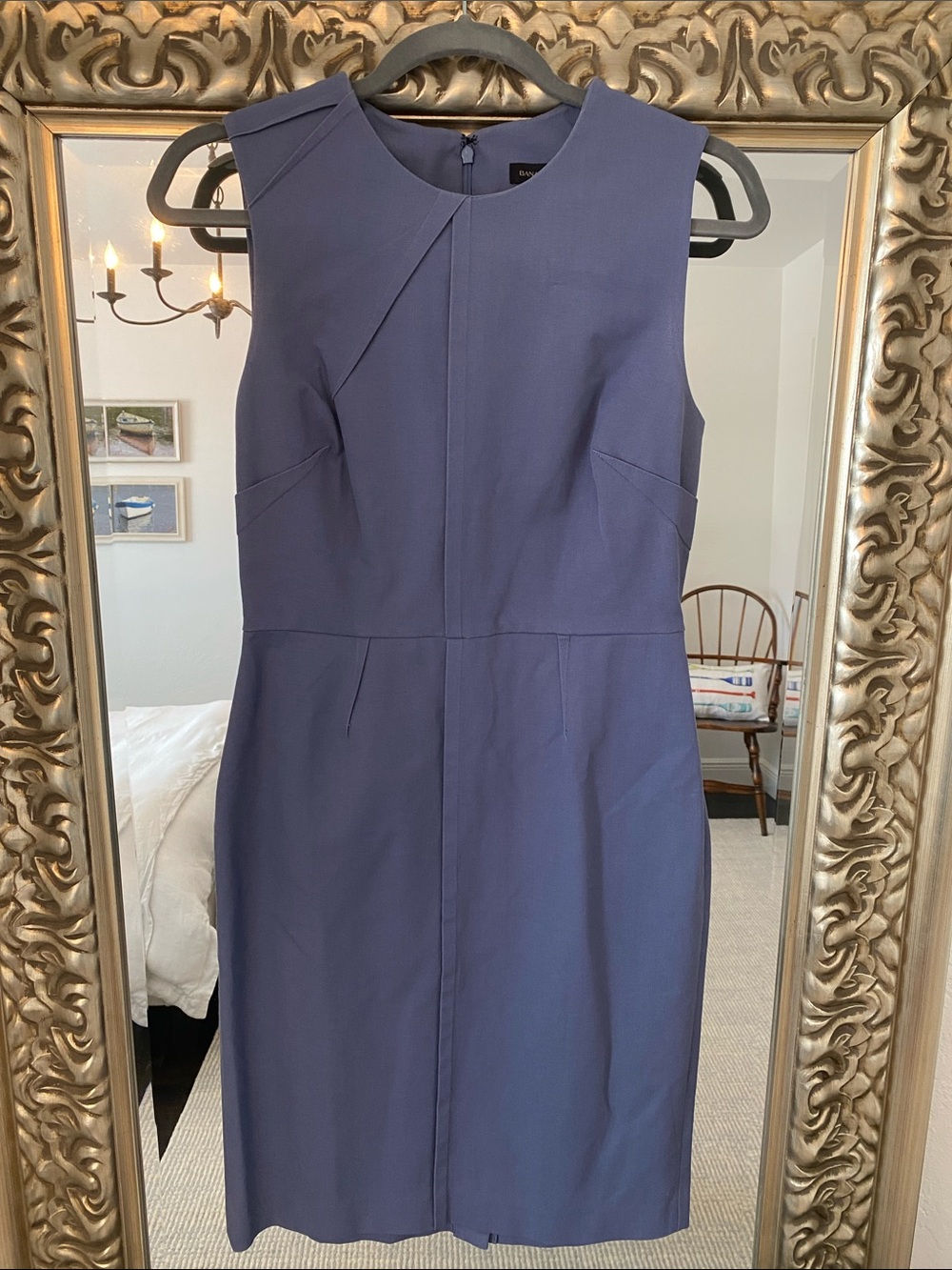 Banana Republic Sleeveless Sheath Dress in Slate Blue